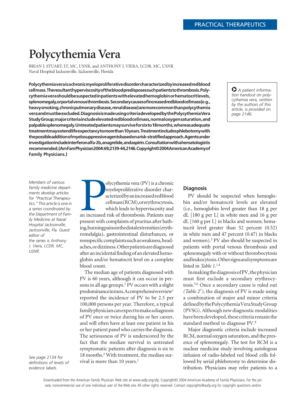 Polycythemia Vera BRIAN J