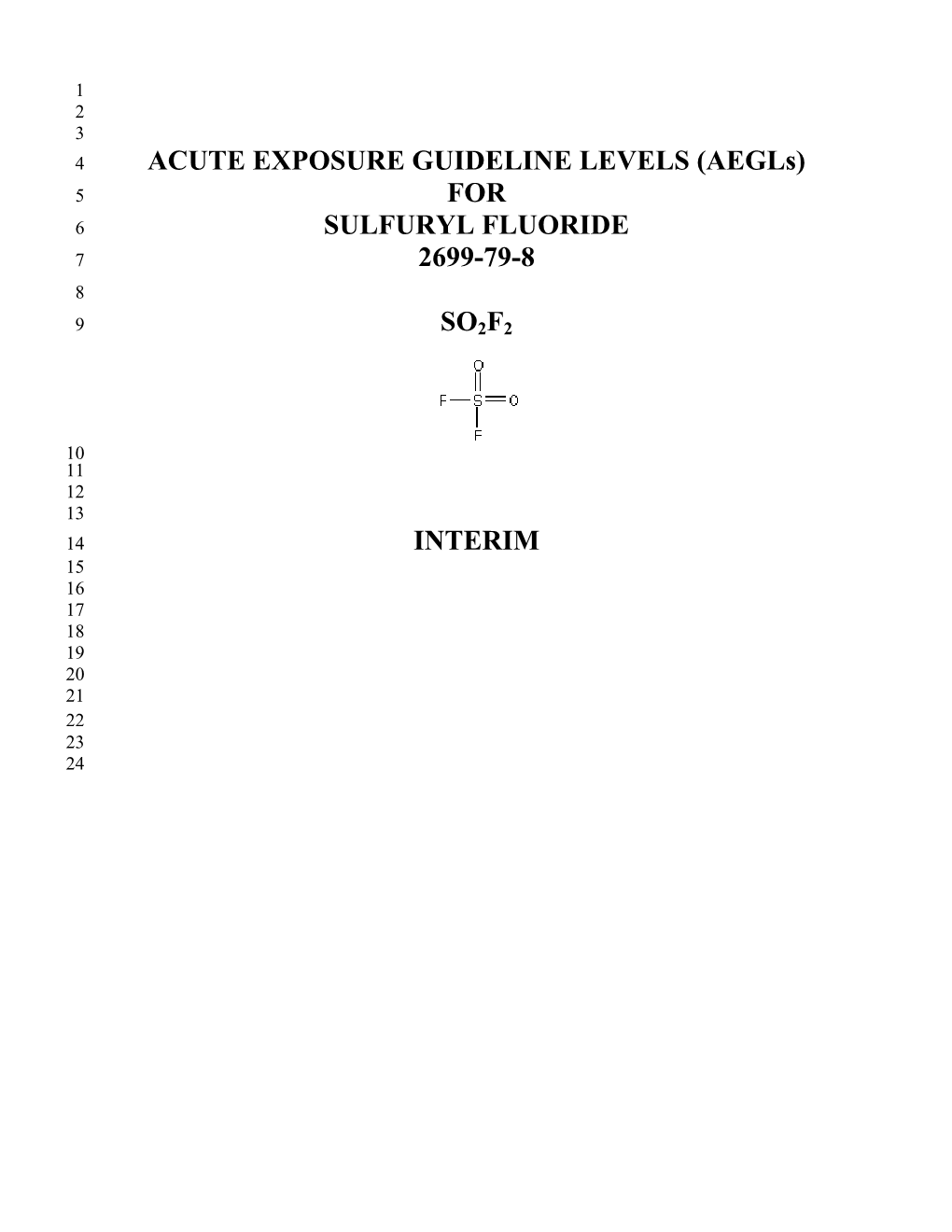 Sulfuryl Fluoride Interim AEGL Document