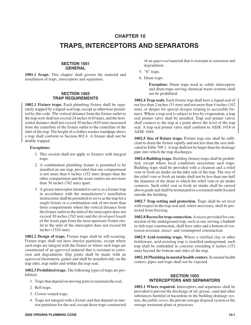 Chapter 10 Traps, Interceptors and Separators