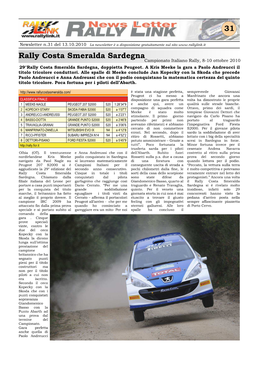 31 Rally Costa Smeralda Sardegna