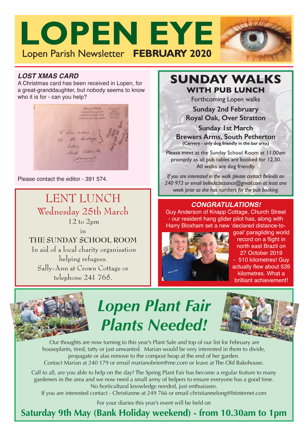 LOPEN EYE Lopen Parish Newsletter FEBRUARY 2020