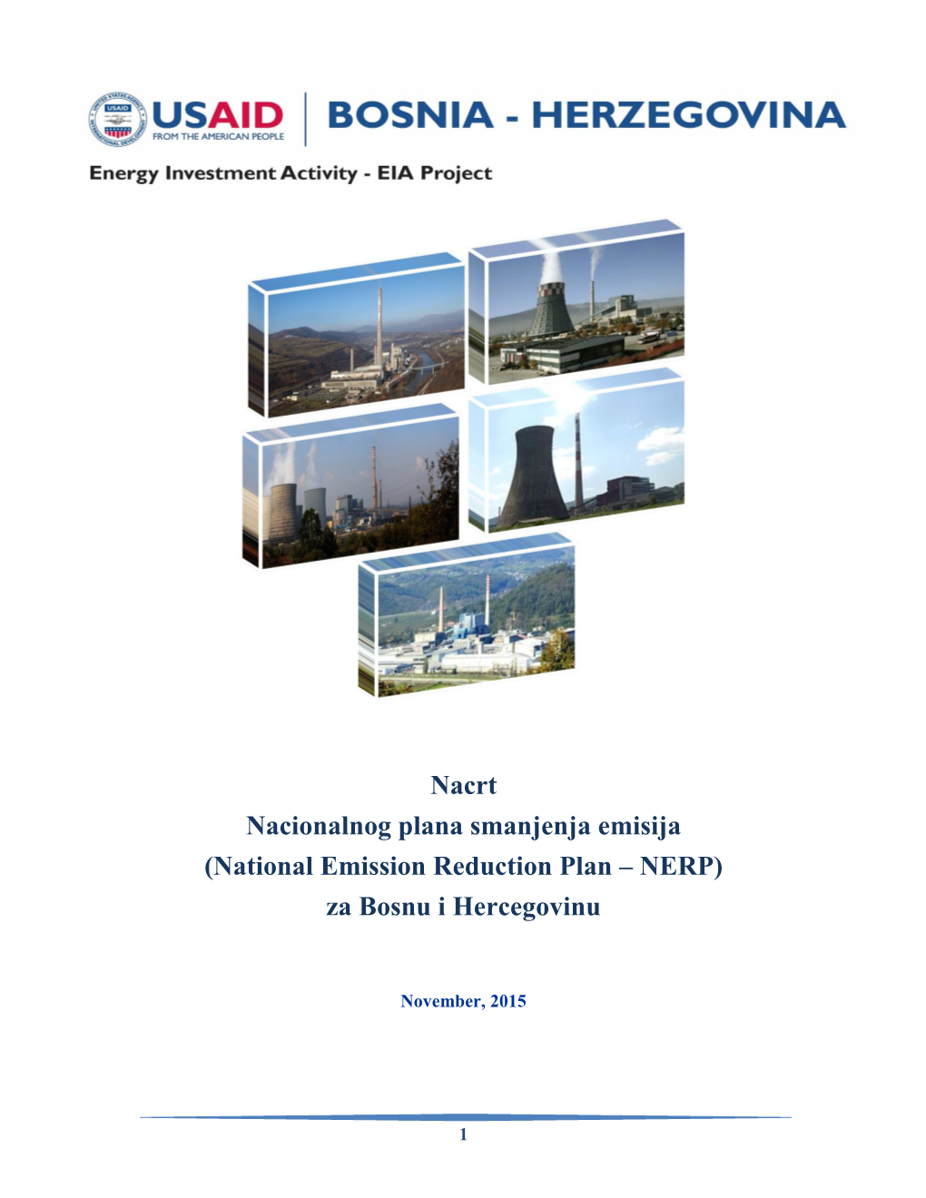 (National Emission Reduction Plan – NERP) Za Bosnu I Hercegovinu