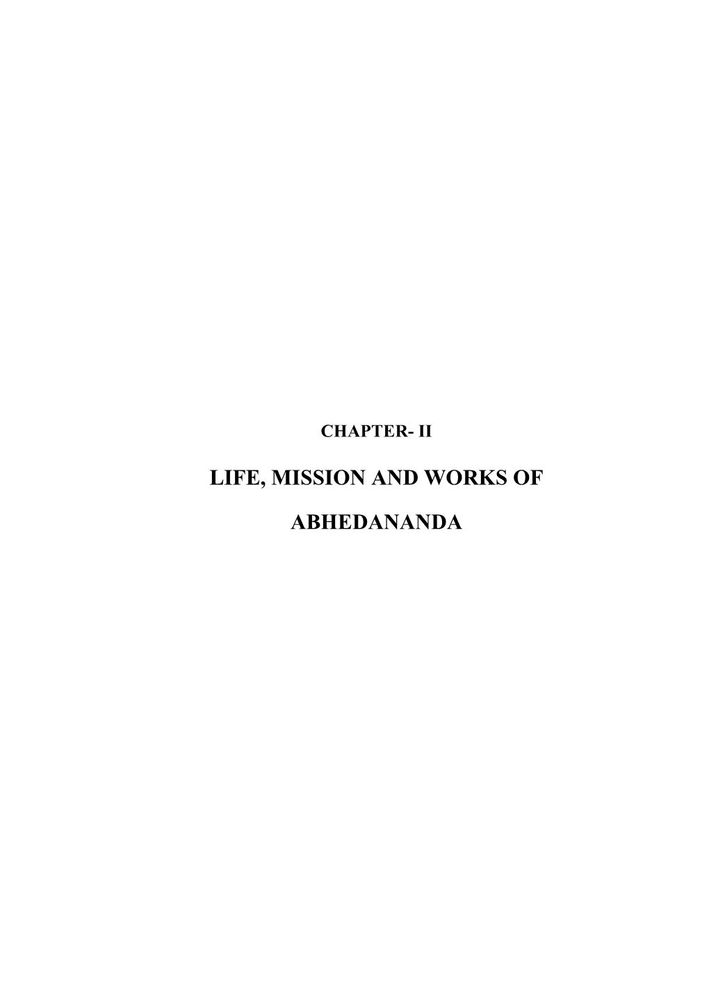 Life, Mission and Works of Abhedananda