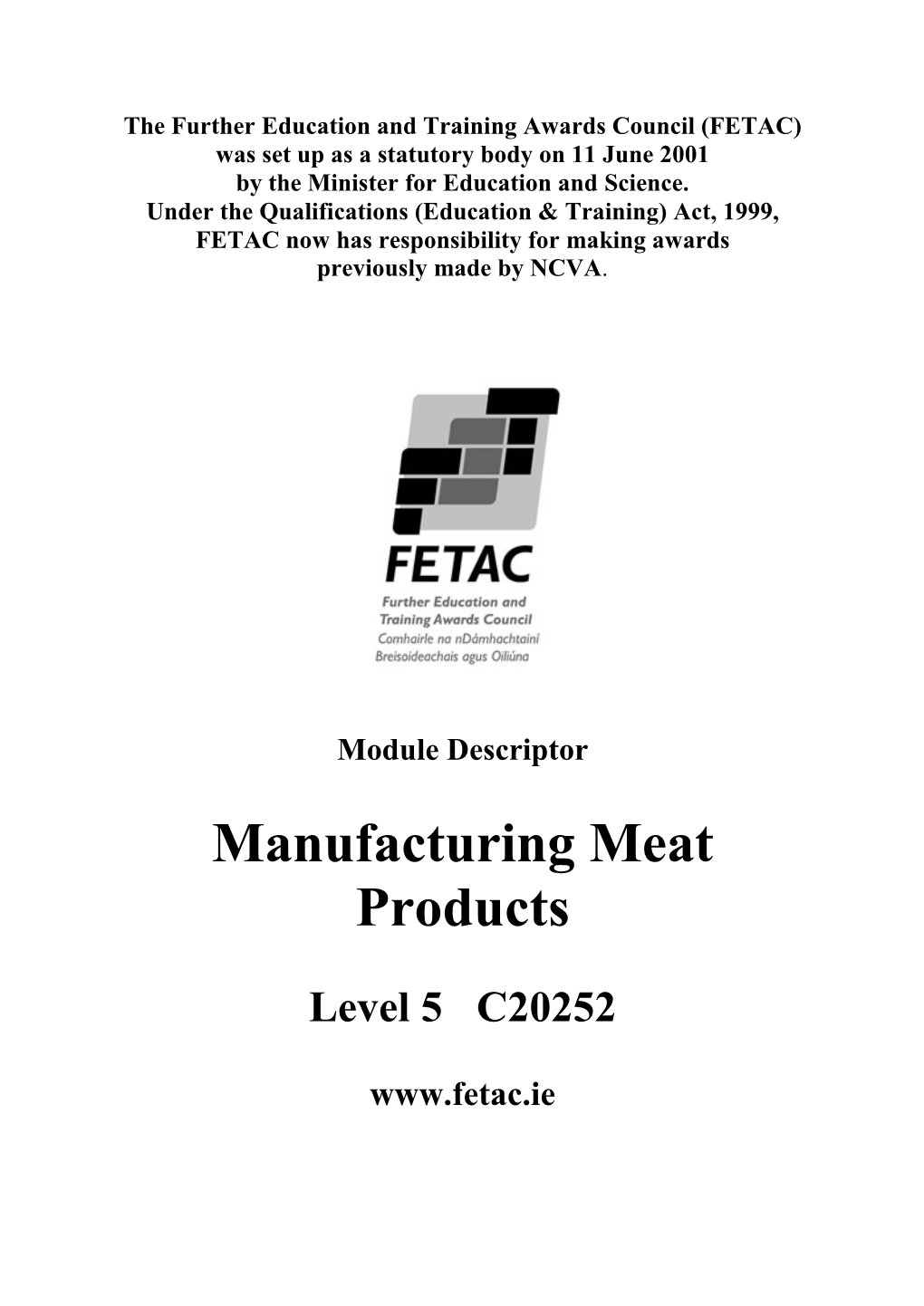 Manufacturing Meat Products