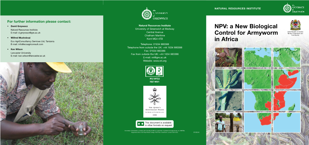 NPV: a New Biological Control for Armyworm in Africa