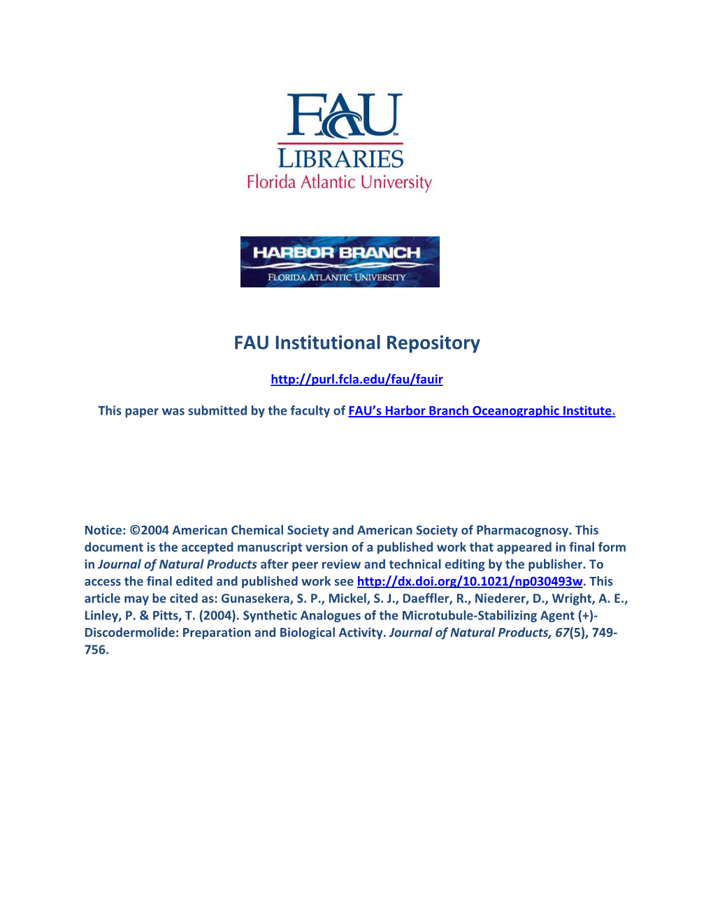 FAU Institutional Repository