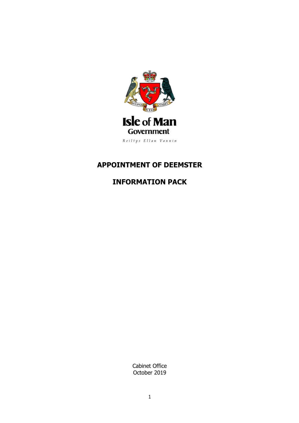 Appointment of Deemster Information Pack