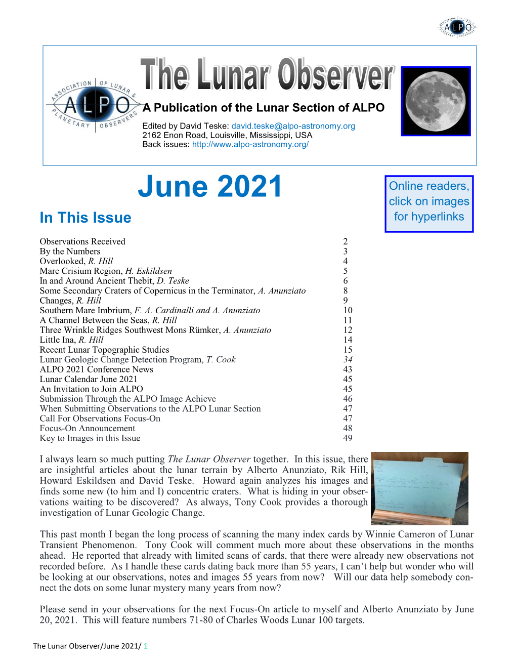 June 2021 Click on Images in This Issue for Hyperlinks