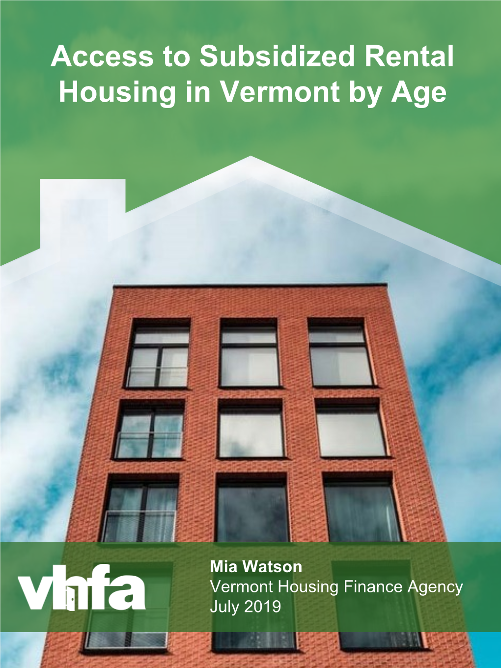 Access to Subsidized Rental Housing in Vermont by Age