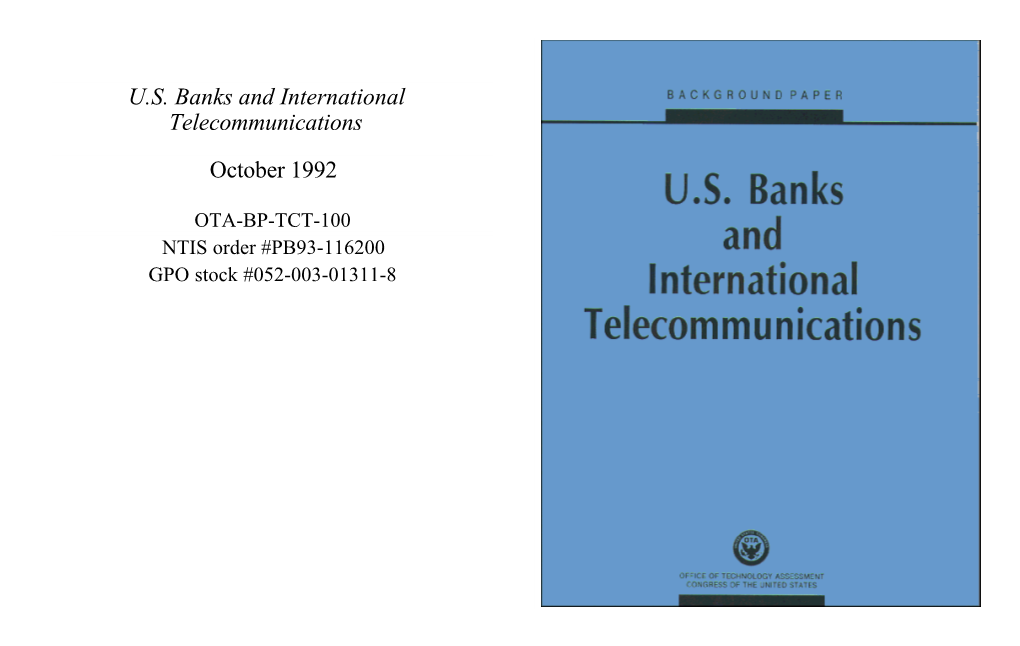 U.S. Banks and International Telecommunications (October 1992)