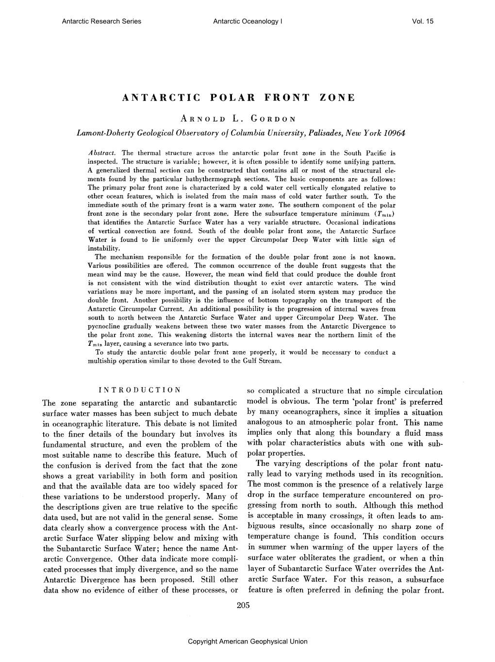 Antarctic Polar Front Zone