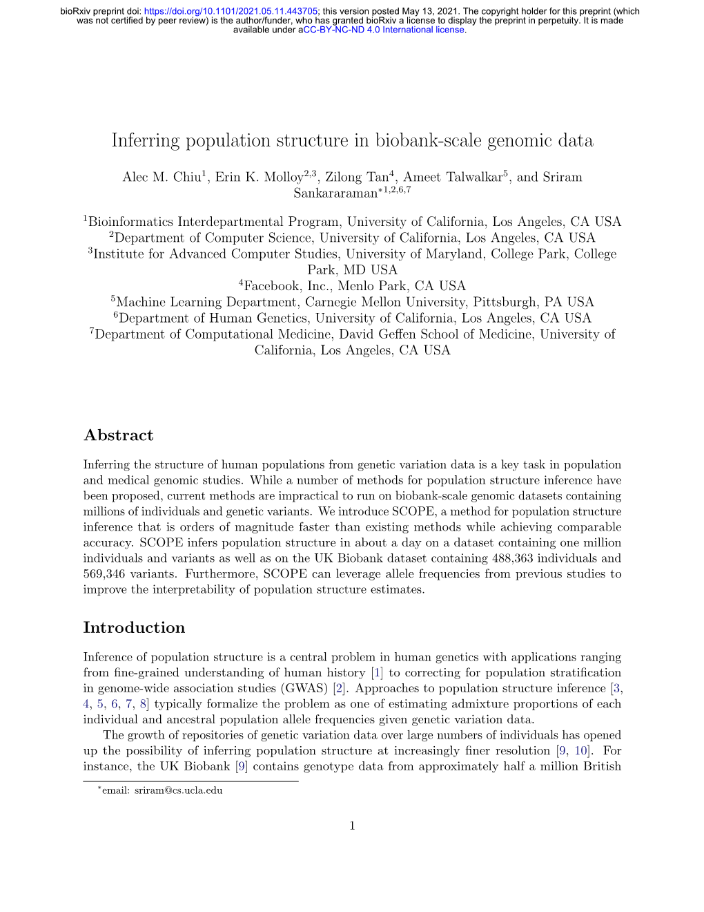 Inferring Population Structure in Biobank-Scale Genomic Data