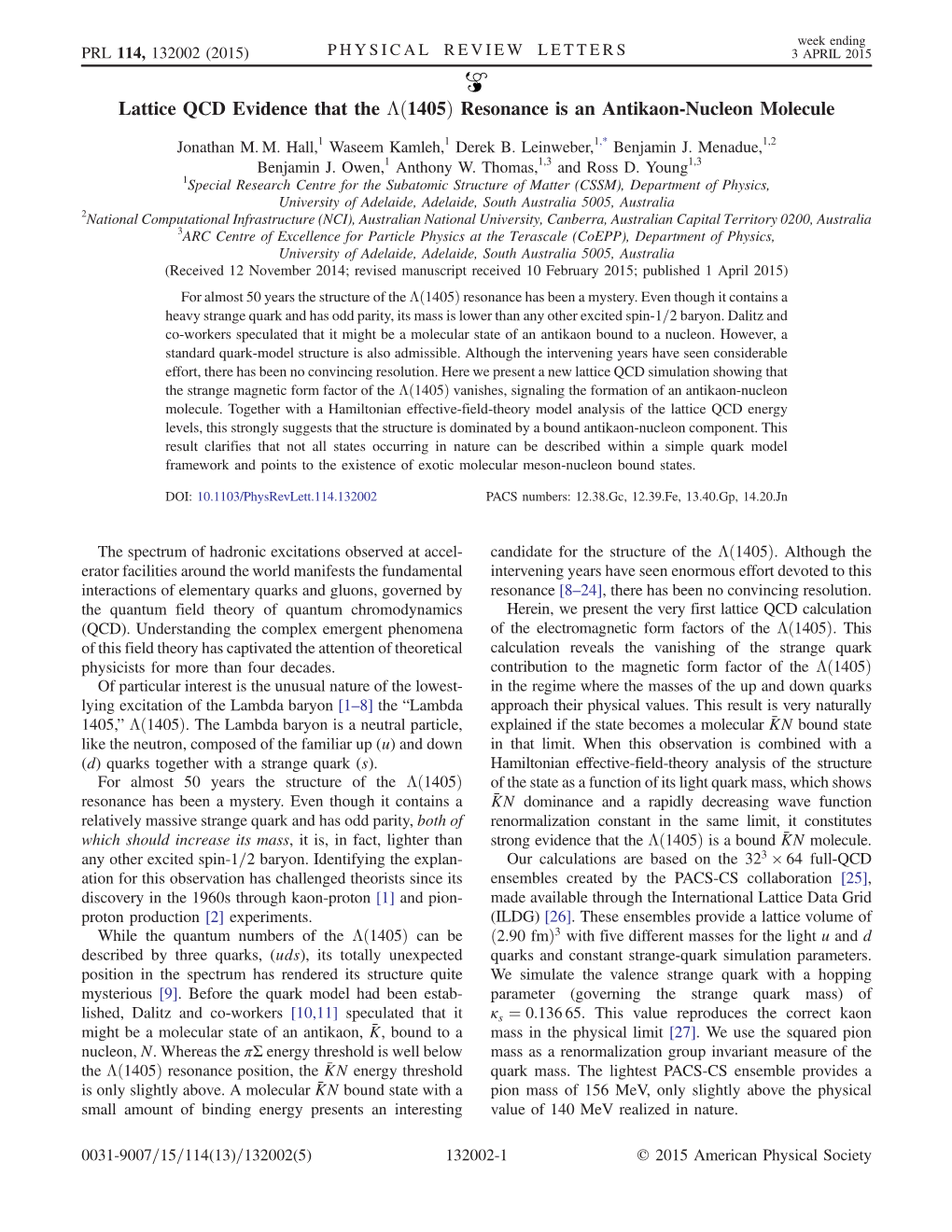 Lattice QCD Evidence That the Λ(1405) Resonance Is an Antikaon