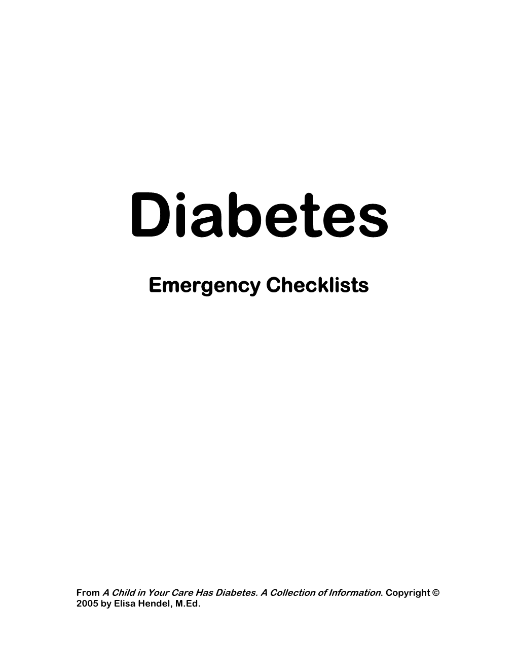 Emergency Checklists