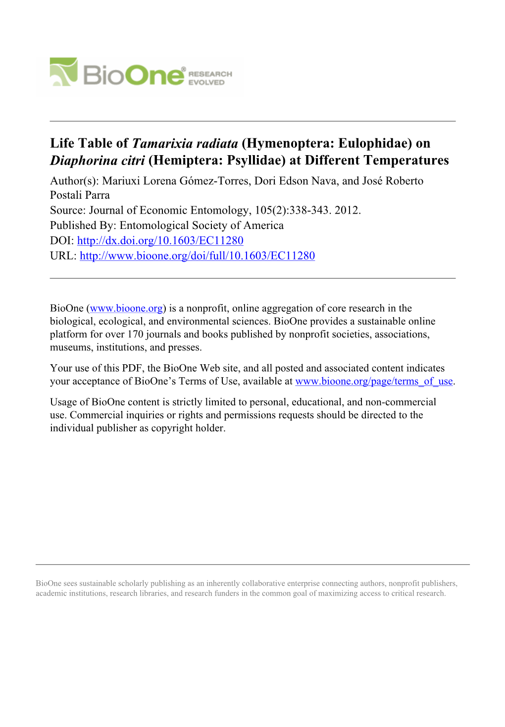 On Diaphorina Citri (Hemiptera: Psyllidae) at Different Temperatures