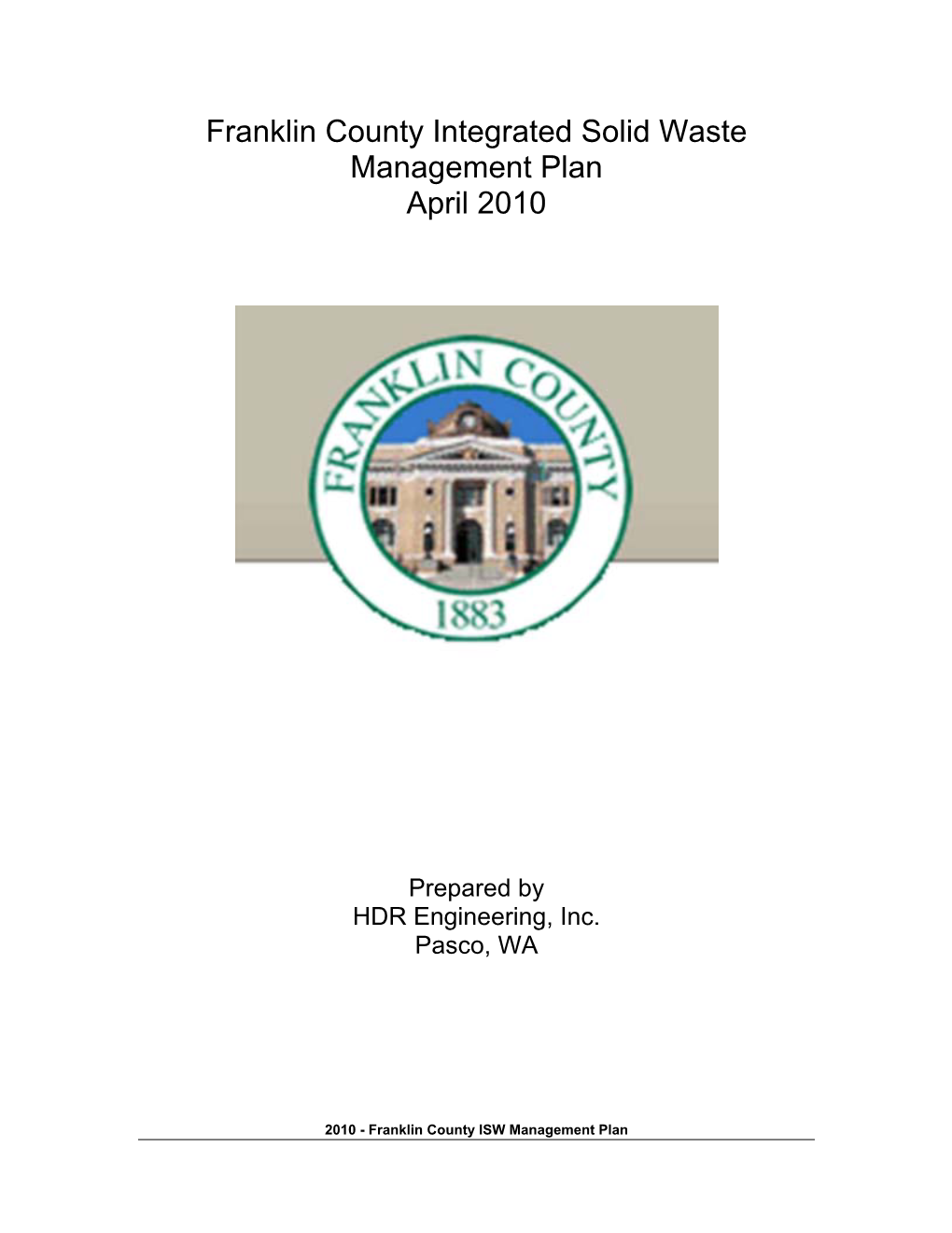 Franklin County Integrated Solid Waste Management Plan April 2010