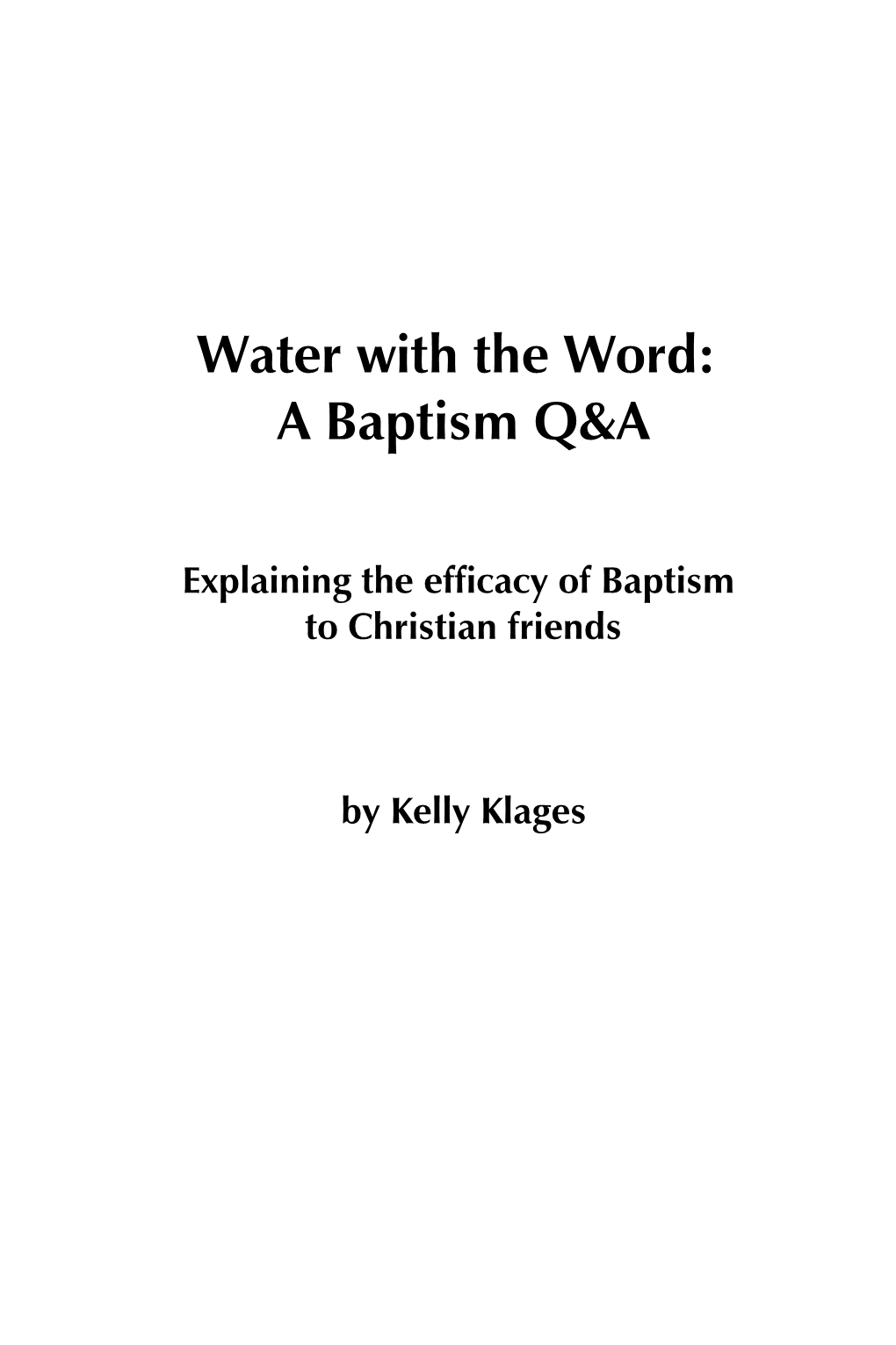 A Baptism Q&A