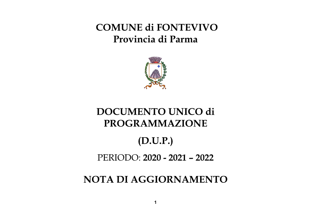 COMUNE Di FONTEVIVO Provincia Di Parma DOCUMENTO UNICO Di