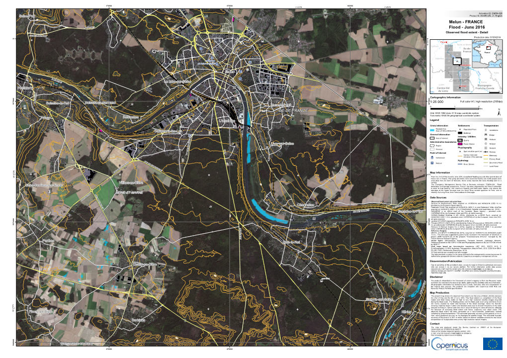 Melun - FRANCE R GRANDE Flood - June 2016 Observed Flood Extent - Detail