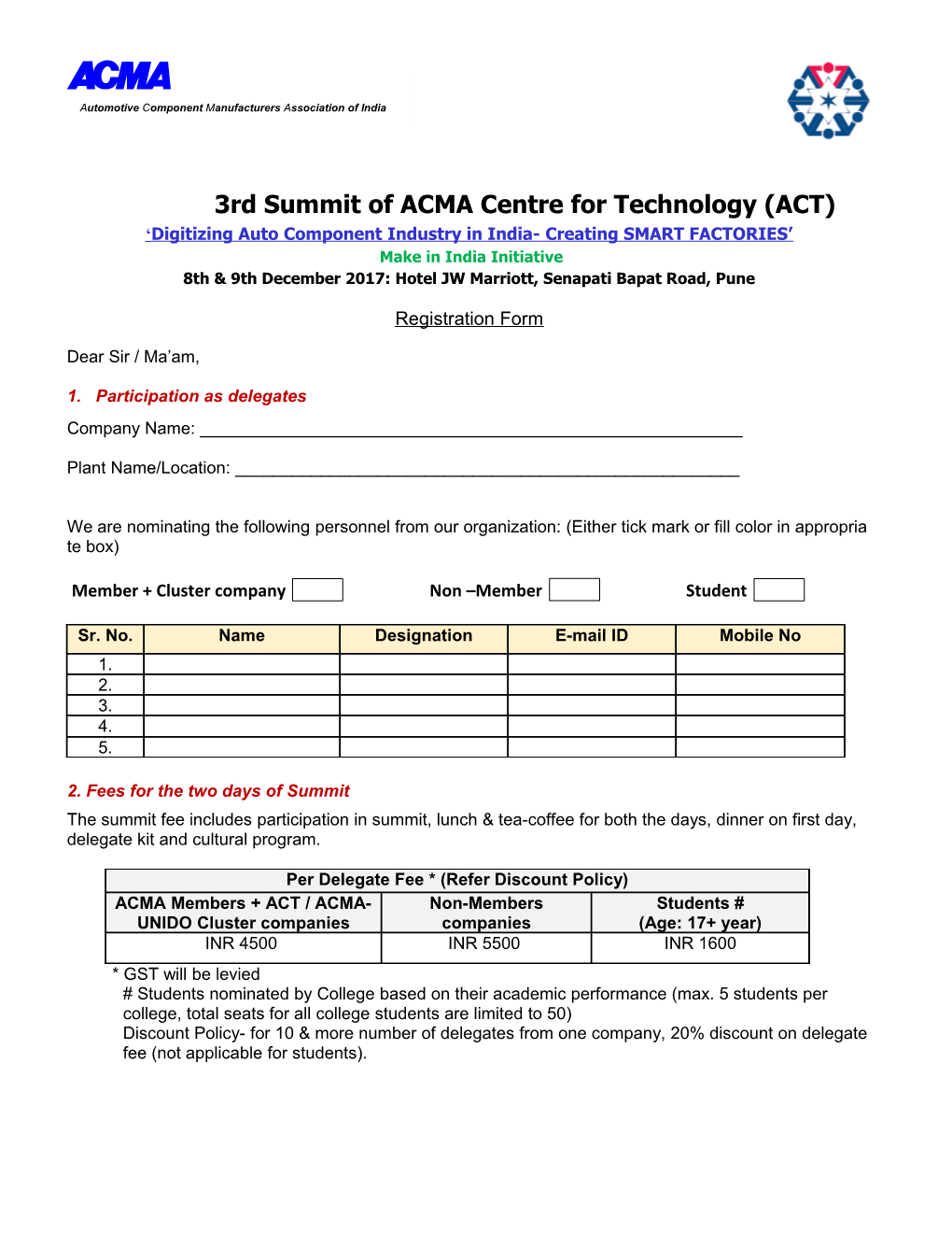 Automotive Component Manufacturers Association of India