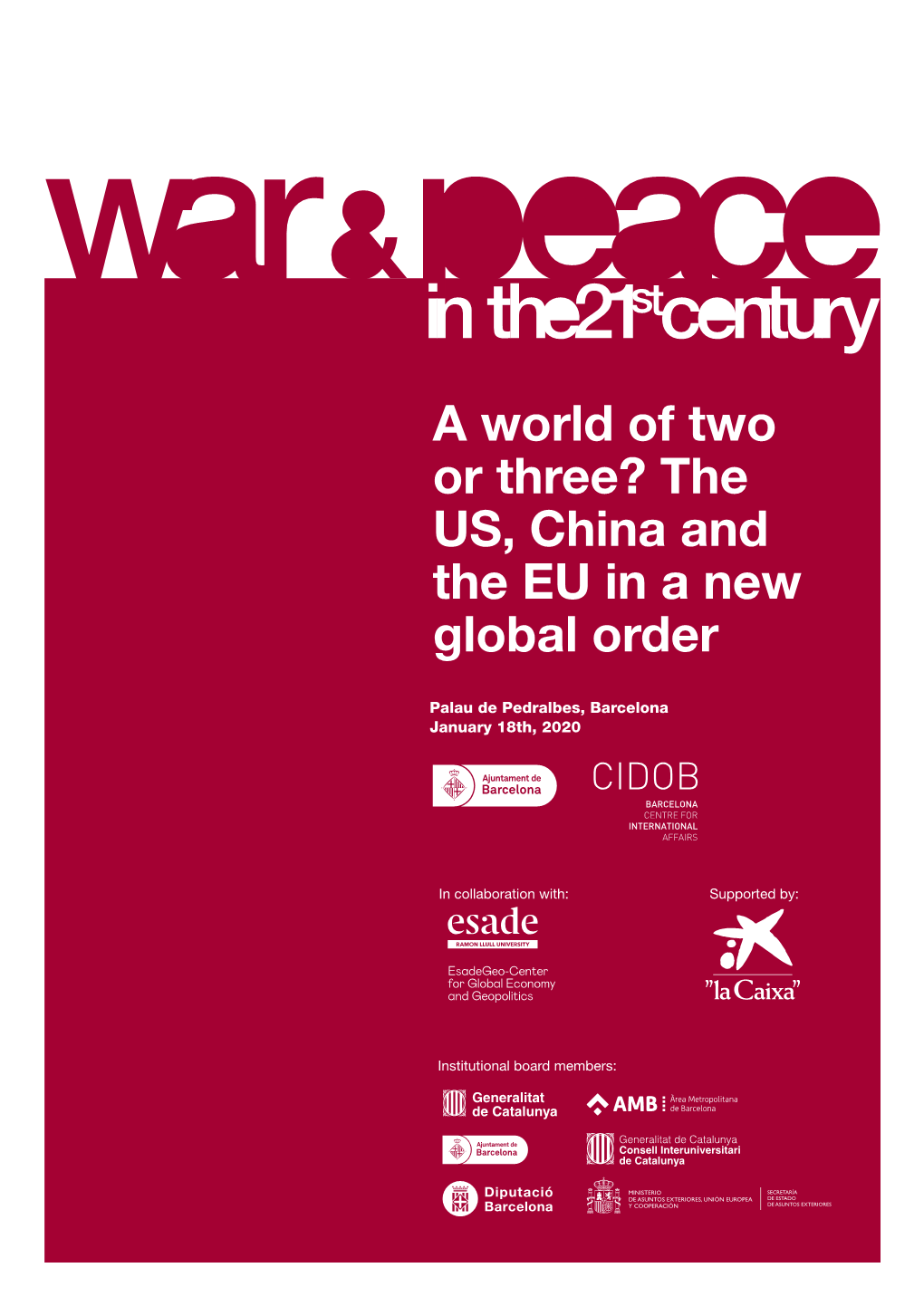 A World of Two Or Three? the US, China and the EU in a New Global Order