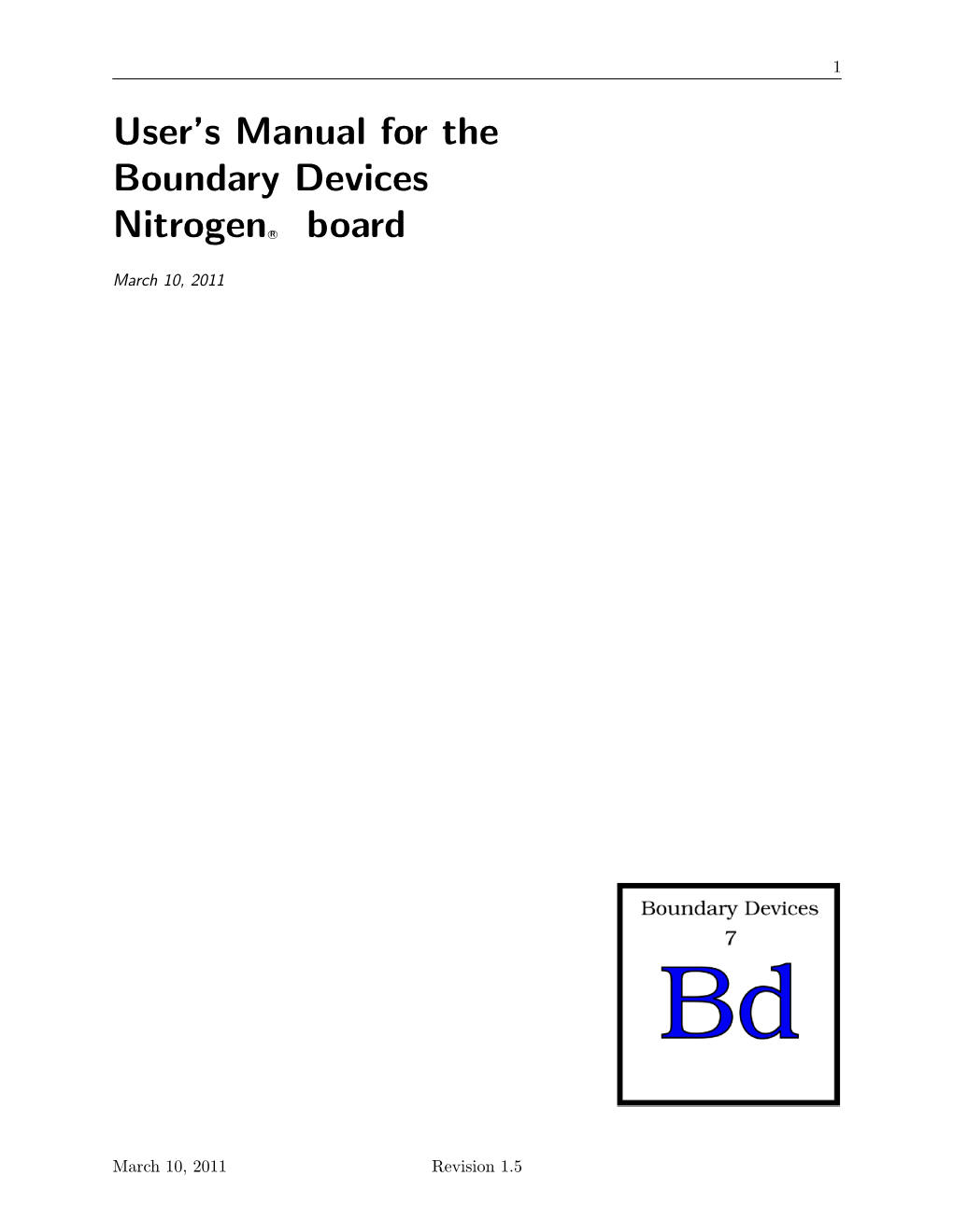 User's Manual for the Boundary Devices Nitrogenr Board