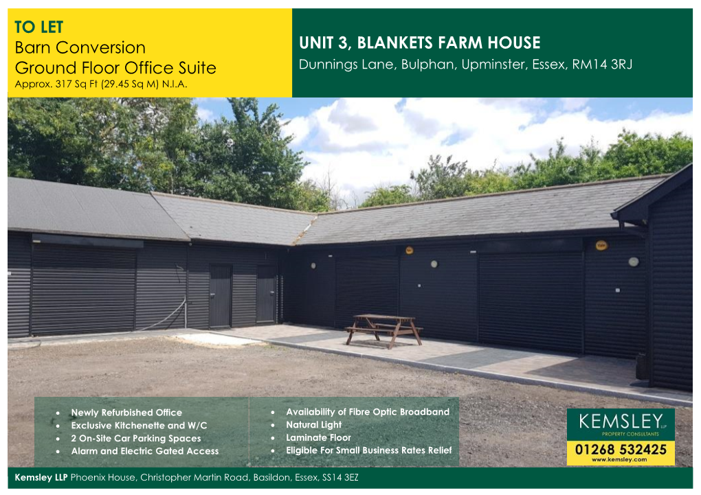 UNIT 3, BLANKETS FARM HOUSE to LET Barn Conversion Ground