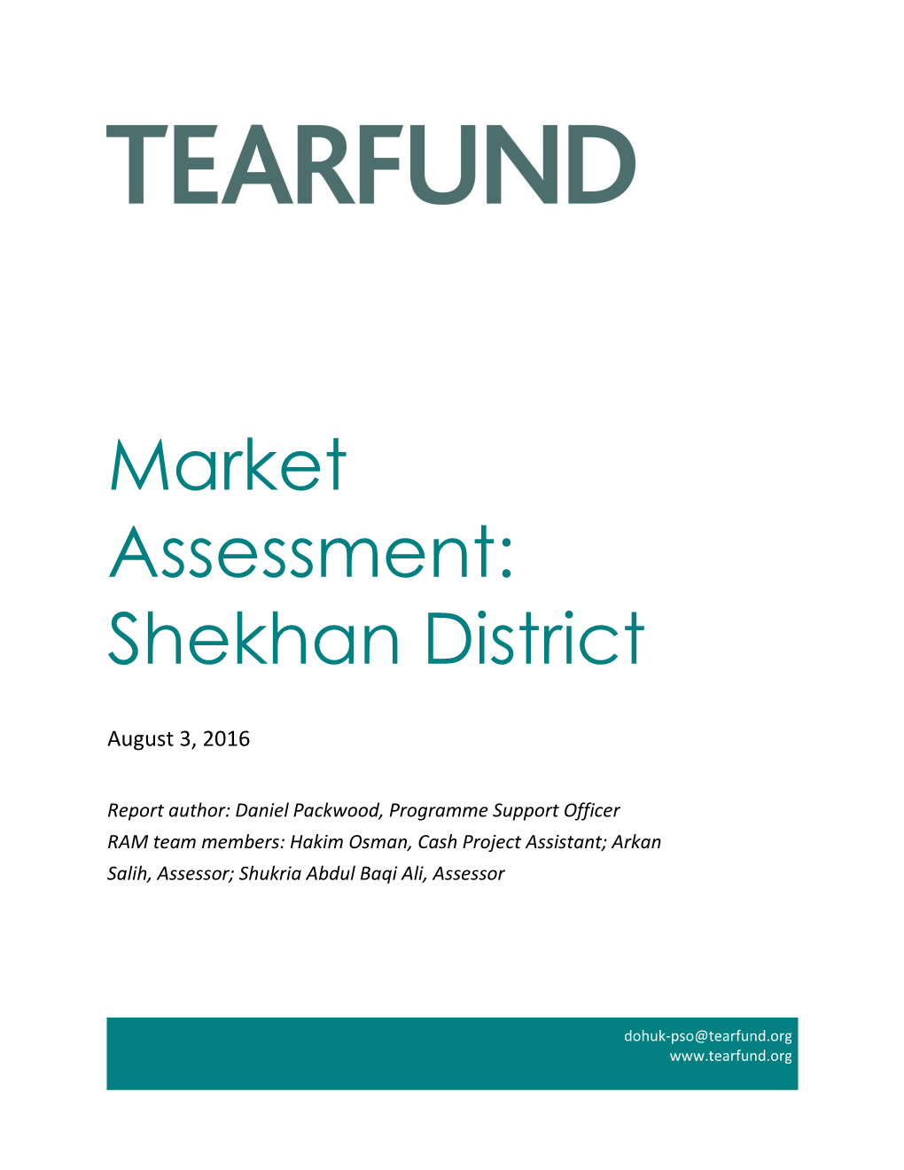 Market Assessment: Shekhan District