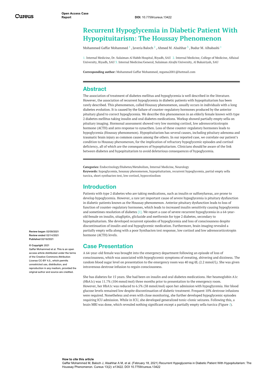 Recurrent Hypoglycemia in Diabetic Patient with Hypopituitarism: the Houssay Phenomenon