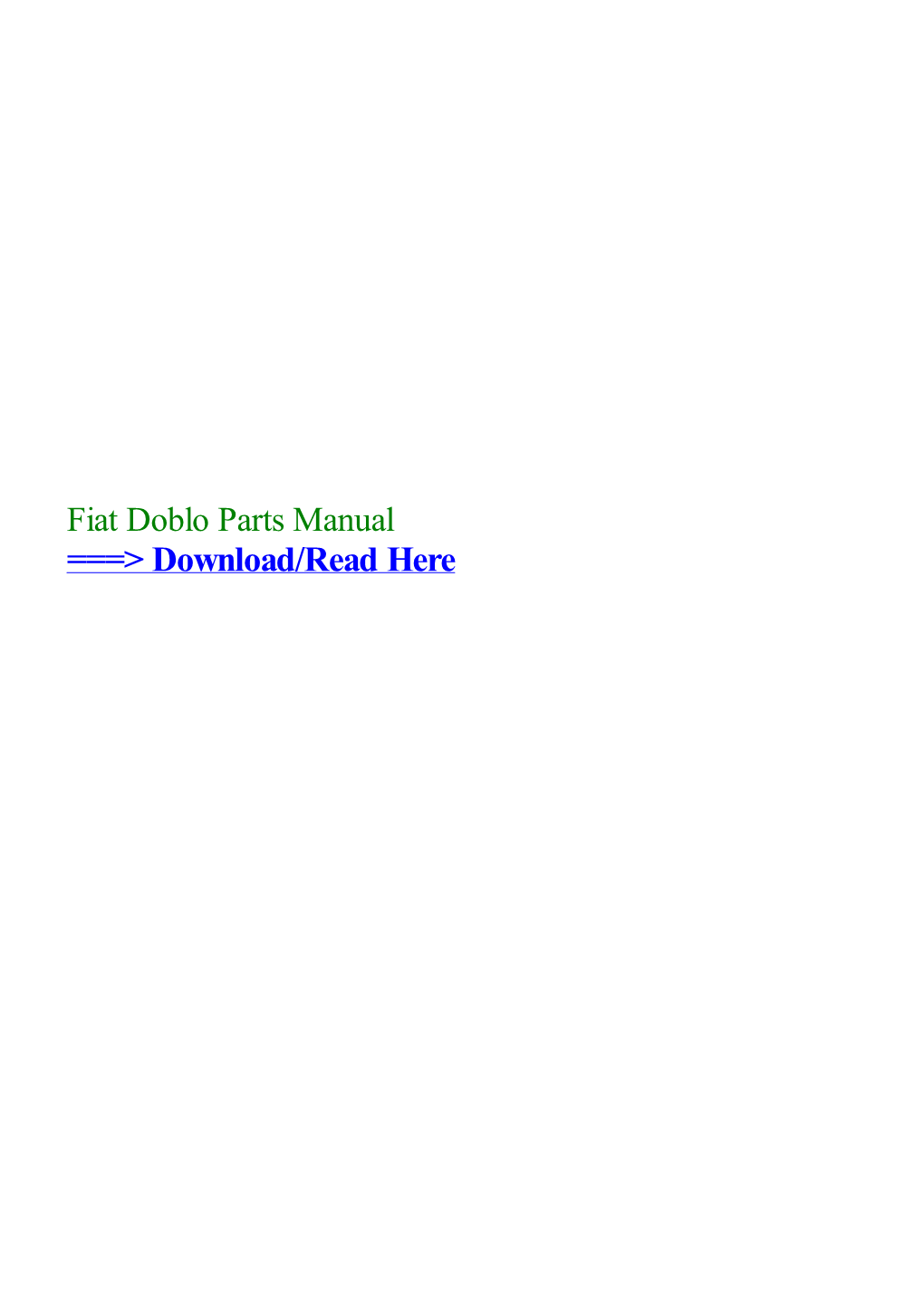 Fiat Doblo Parts Manual