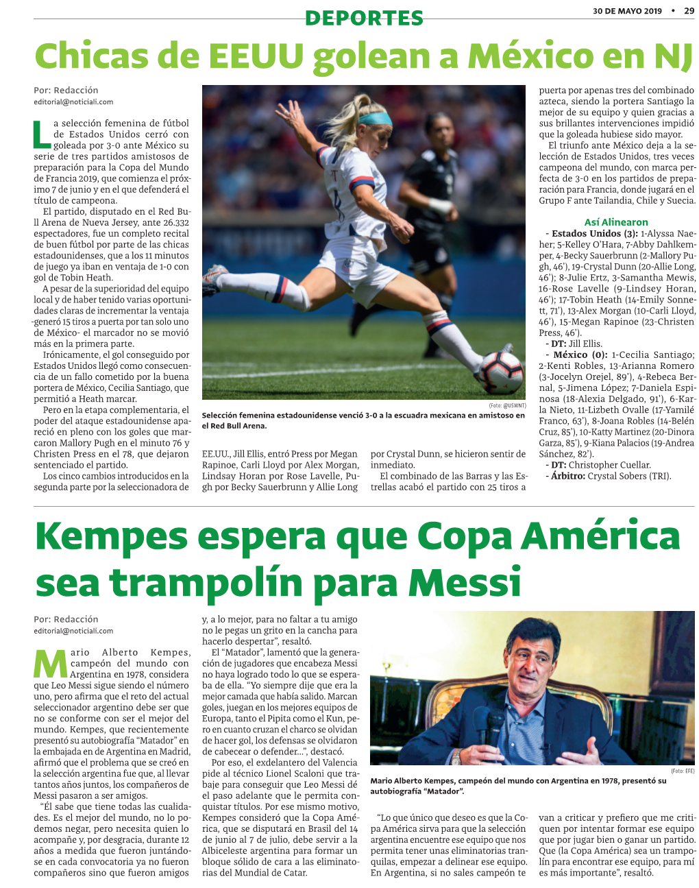 Kempes Espera Que Copa América Sea Trampolín Para Messi