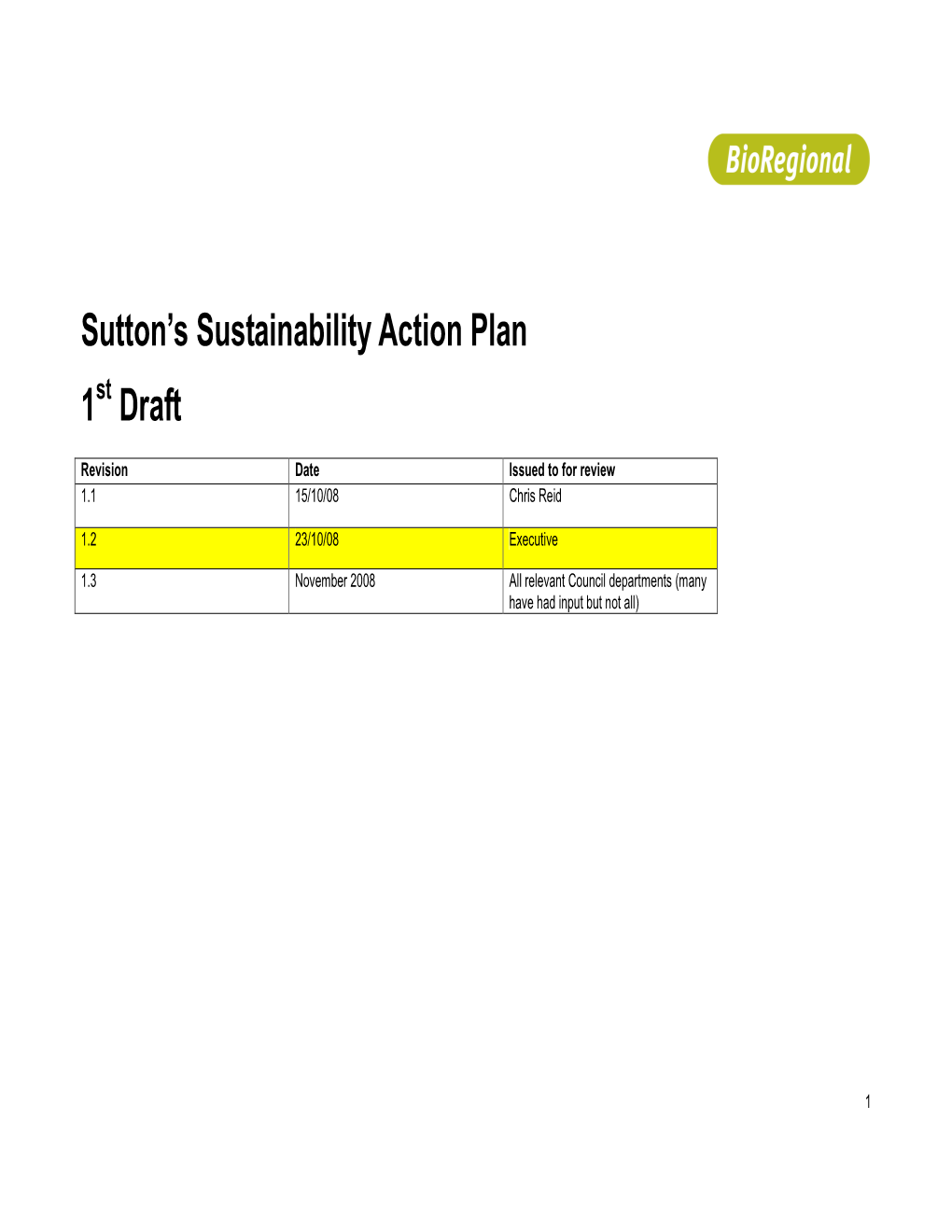 Sutton's Sustainability Action Plan