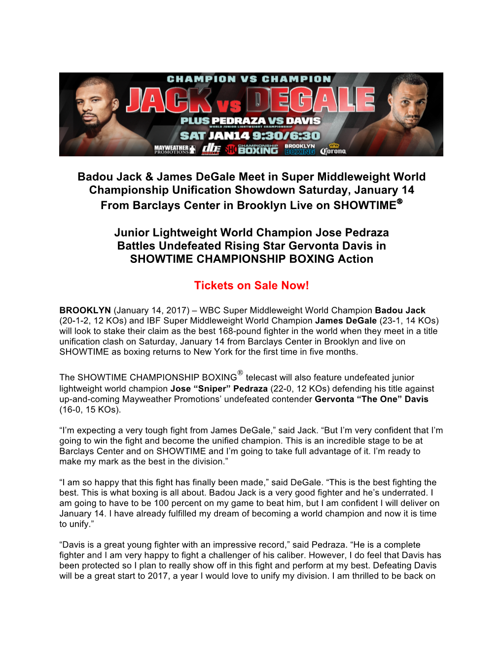 Badou Jack & James Degale Meet in Super Middleweight World