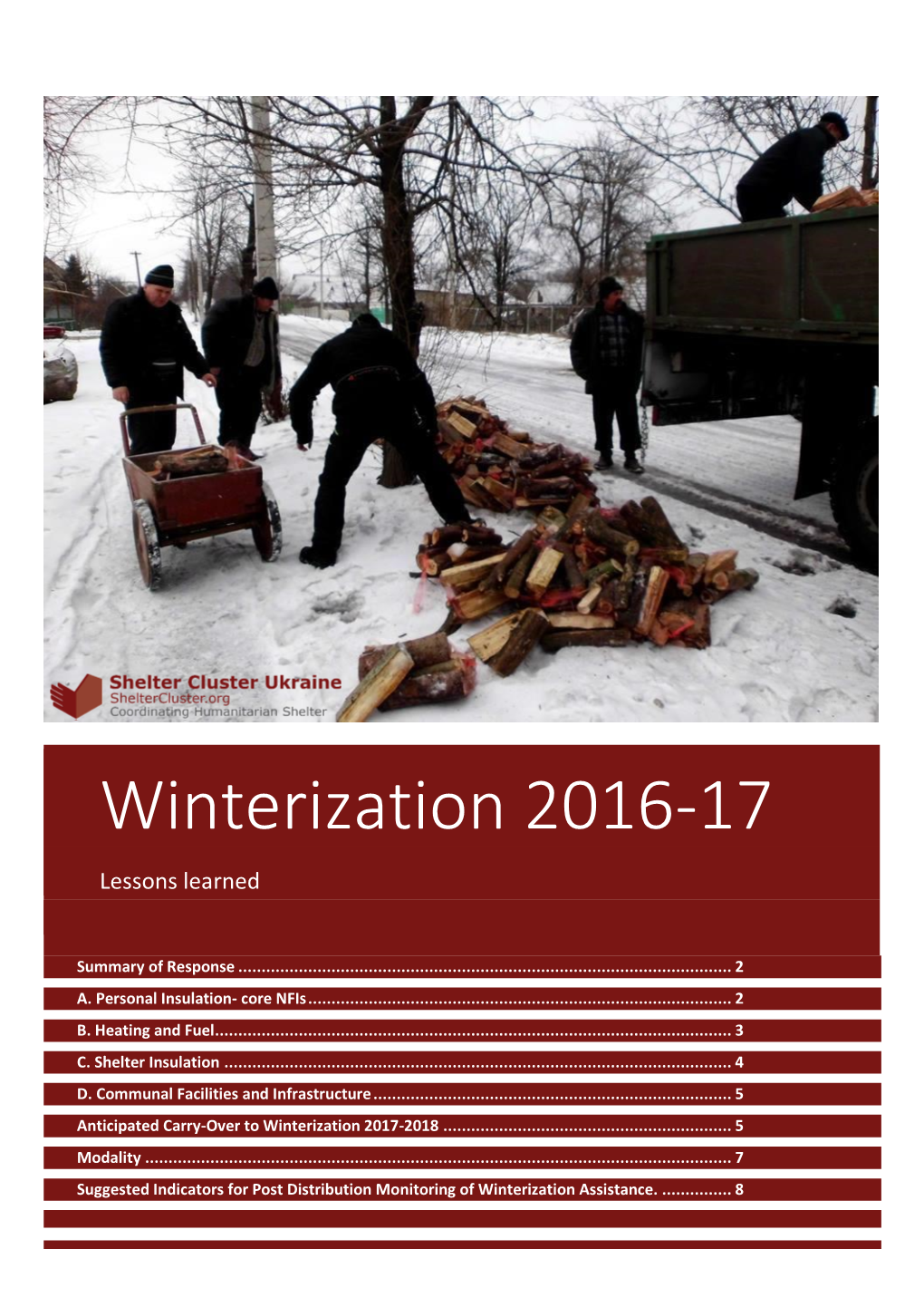 Winterization 2016-17 Lessons Learned