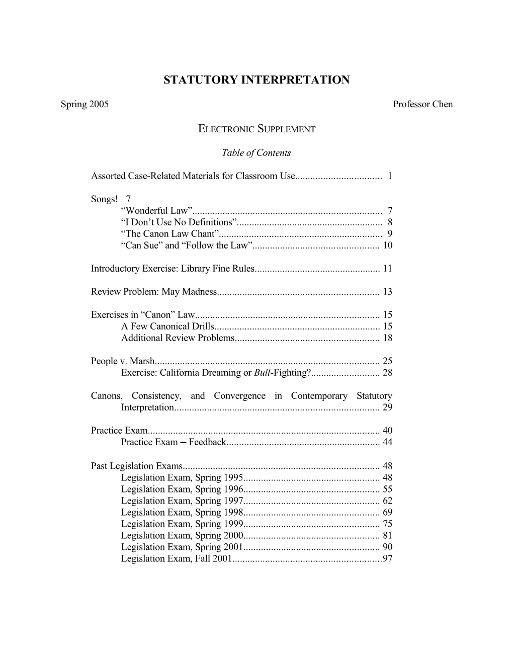 Statutory Interpretation 1