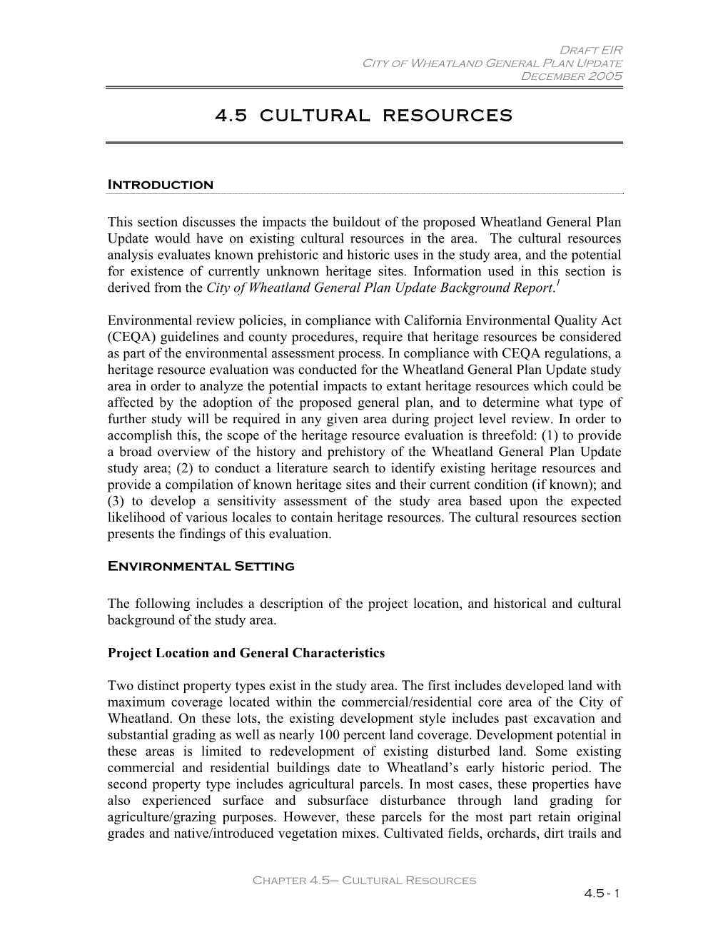 4.5 Cultural Resources