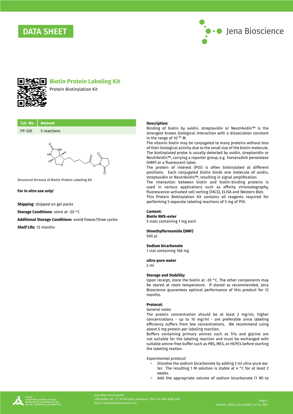 Biotin Protein Labeling Kit Protein Biotinylation Kit