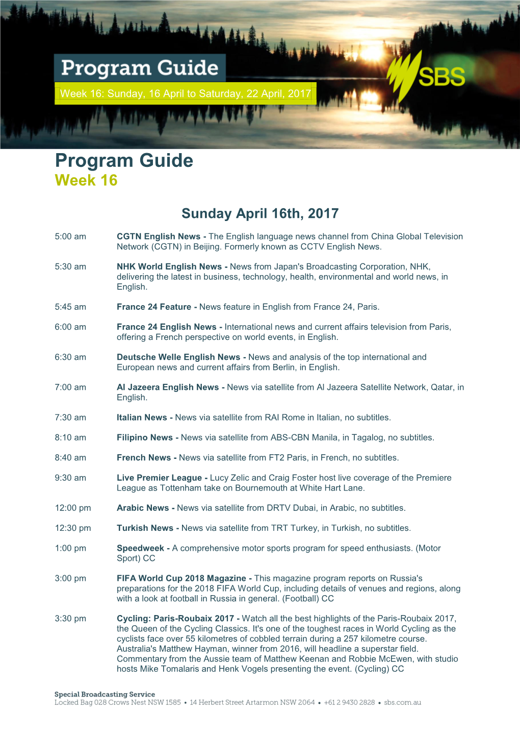 Program Guide Week 16