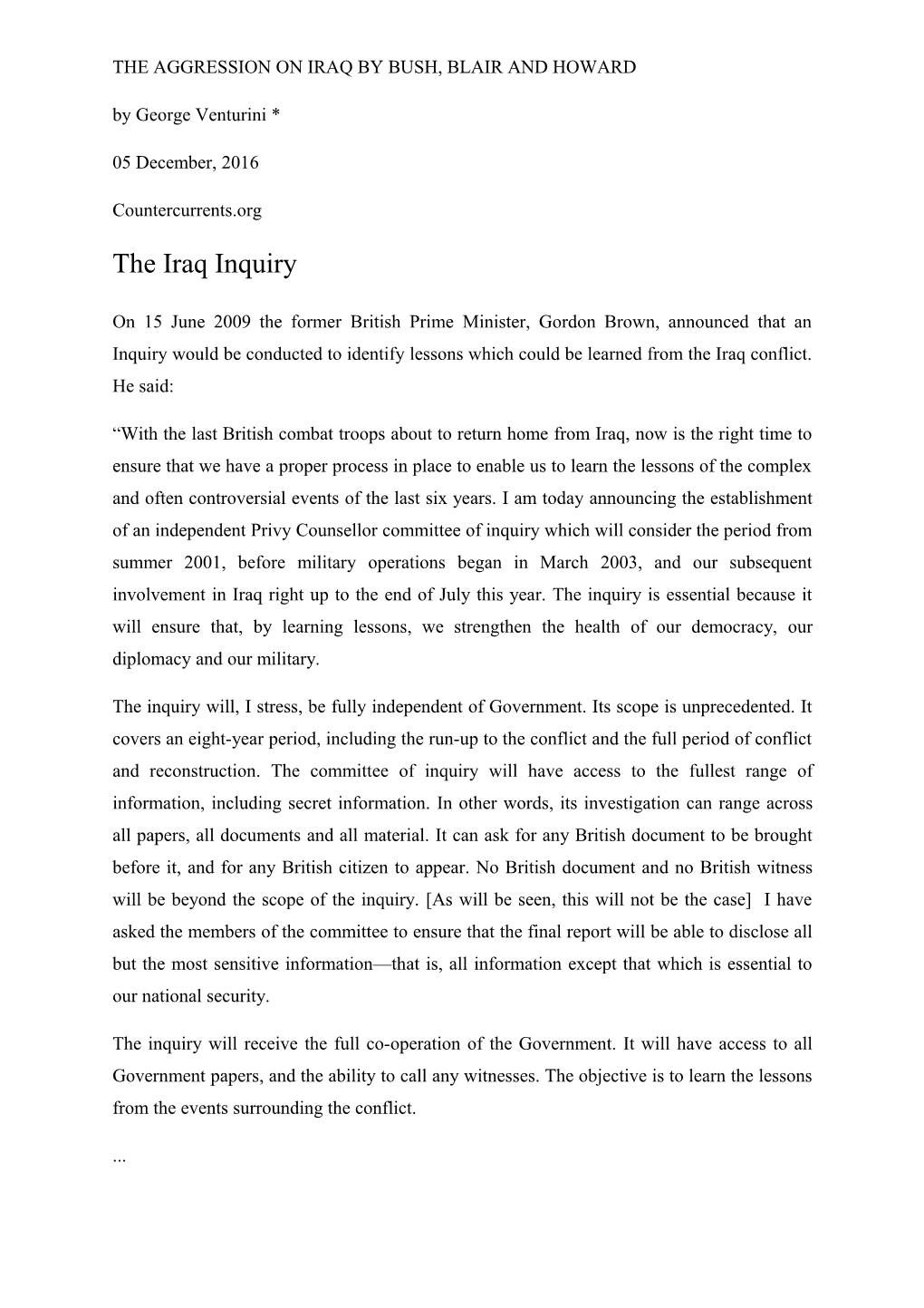 The Iraq Inquiry