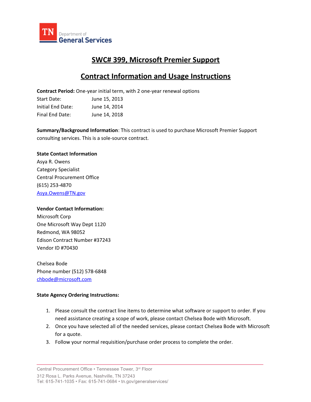 SWC# 399, Microsoft Premier Support