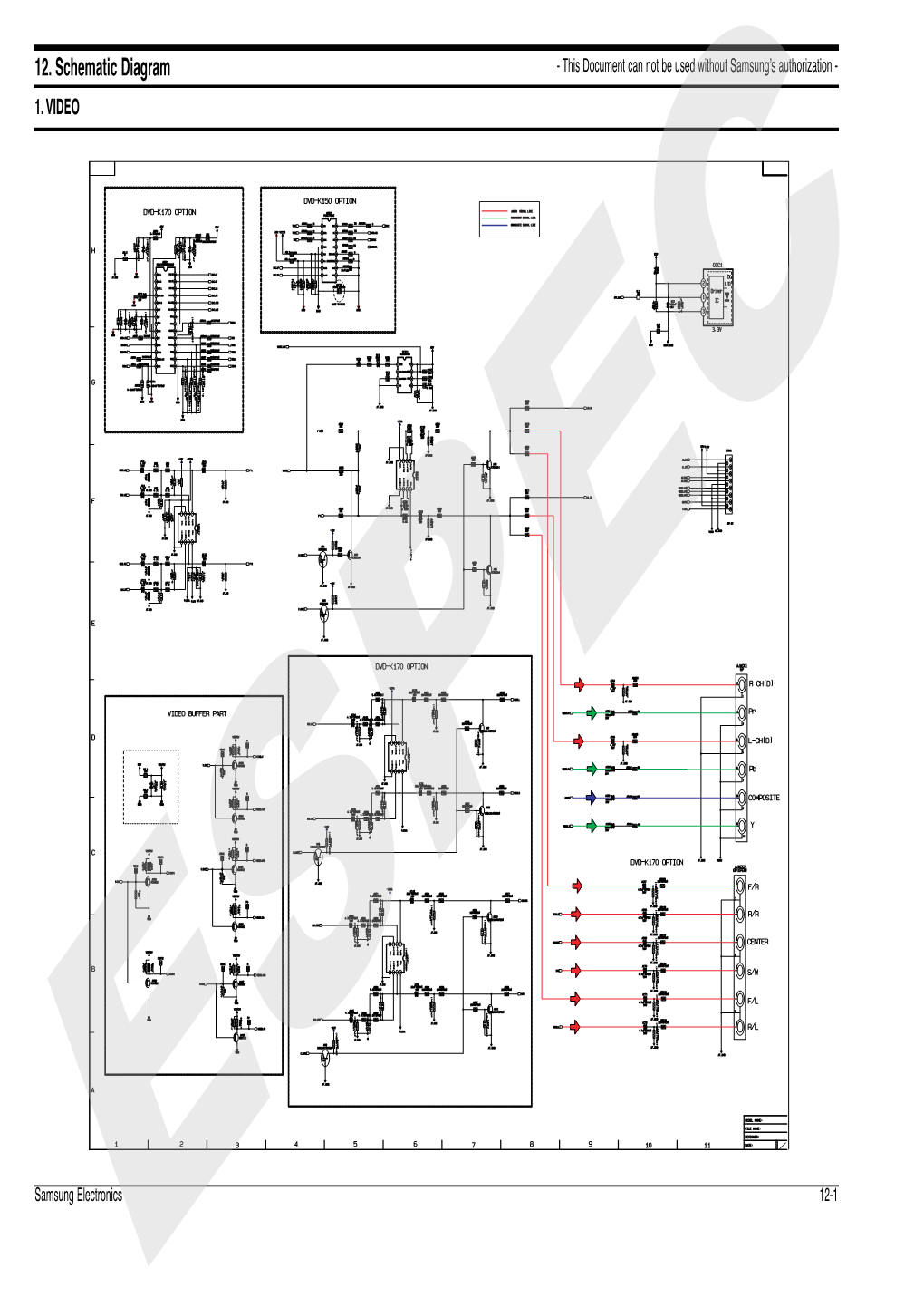 12. Schematic Diagram - This Document Can Not Be Used Without Samsung’S Authorization - 1