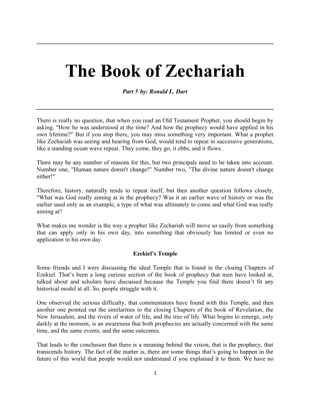 The Book of Zechariah