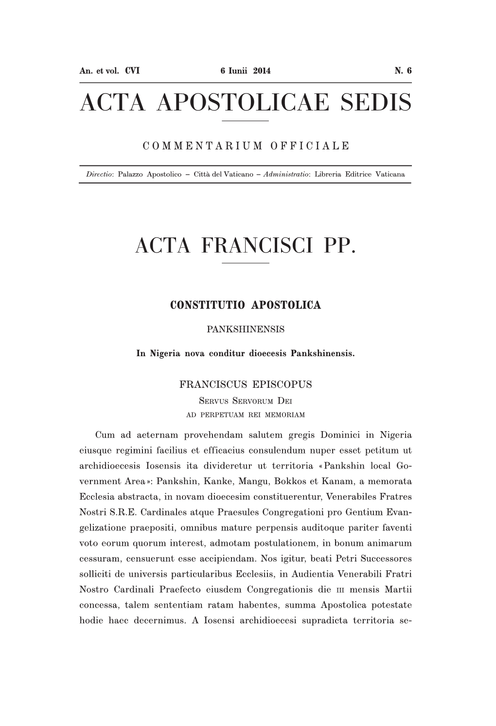 Acta Apostolicae Sedis