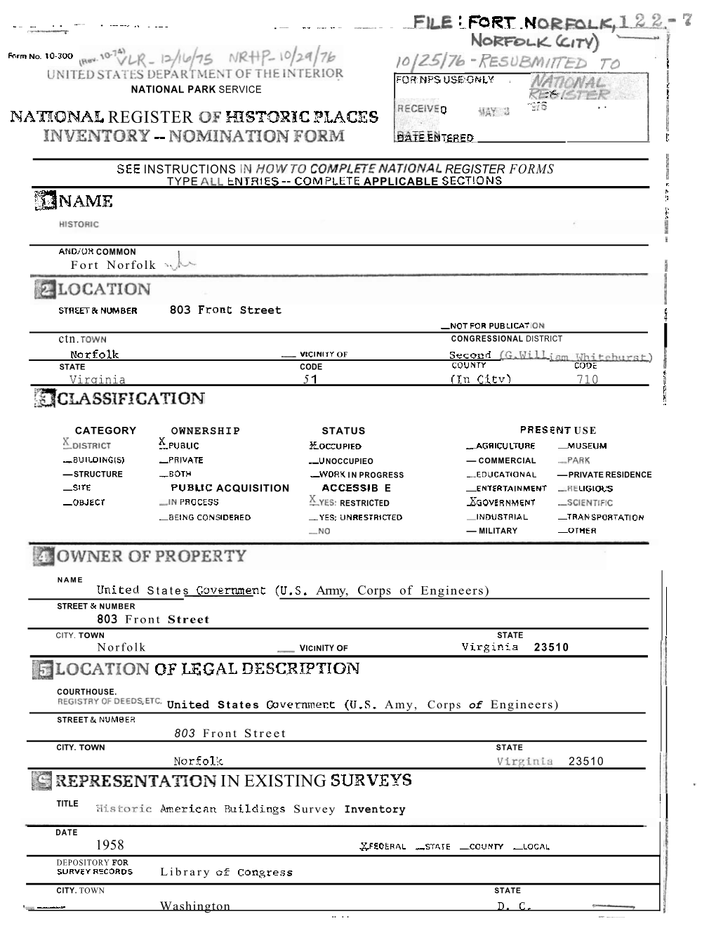 NOMINATION FORM - - - for NPS USE ONLY I - ENTRY NUMBER DATE (Continuation Sheet) $1, I Tern 7, P 1 I