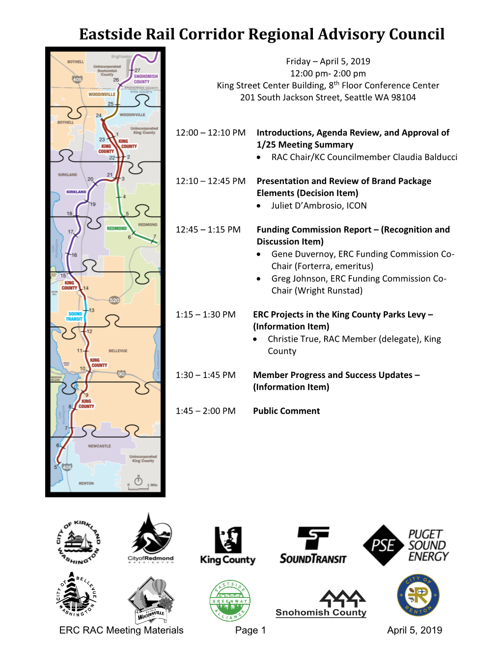 Eastside Rail Corridor Regional Advisory Council