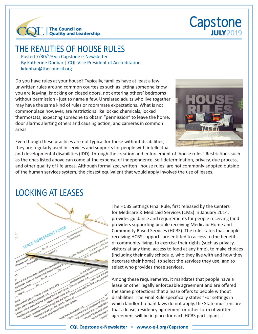 The Realities of House Rules Looking at Leases