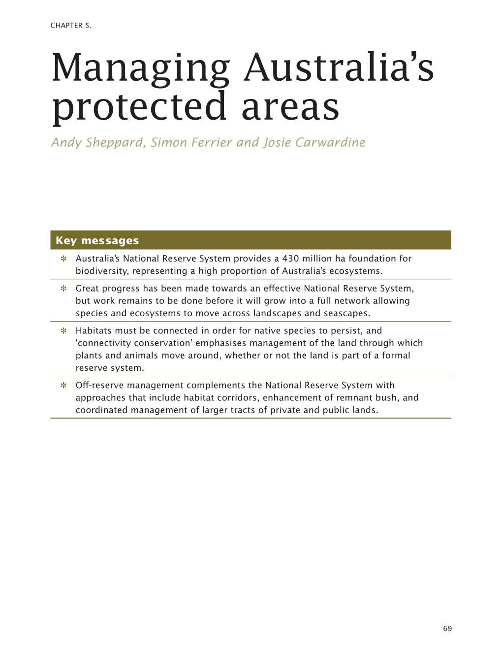 Managing Australia's Protected Areas