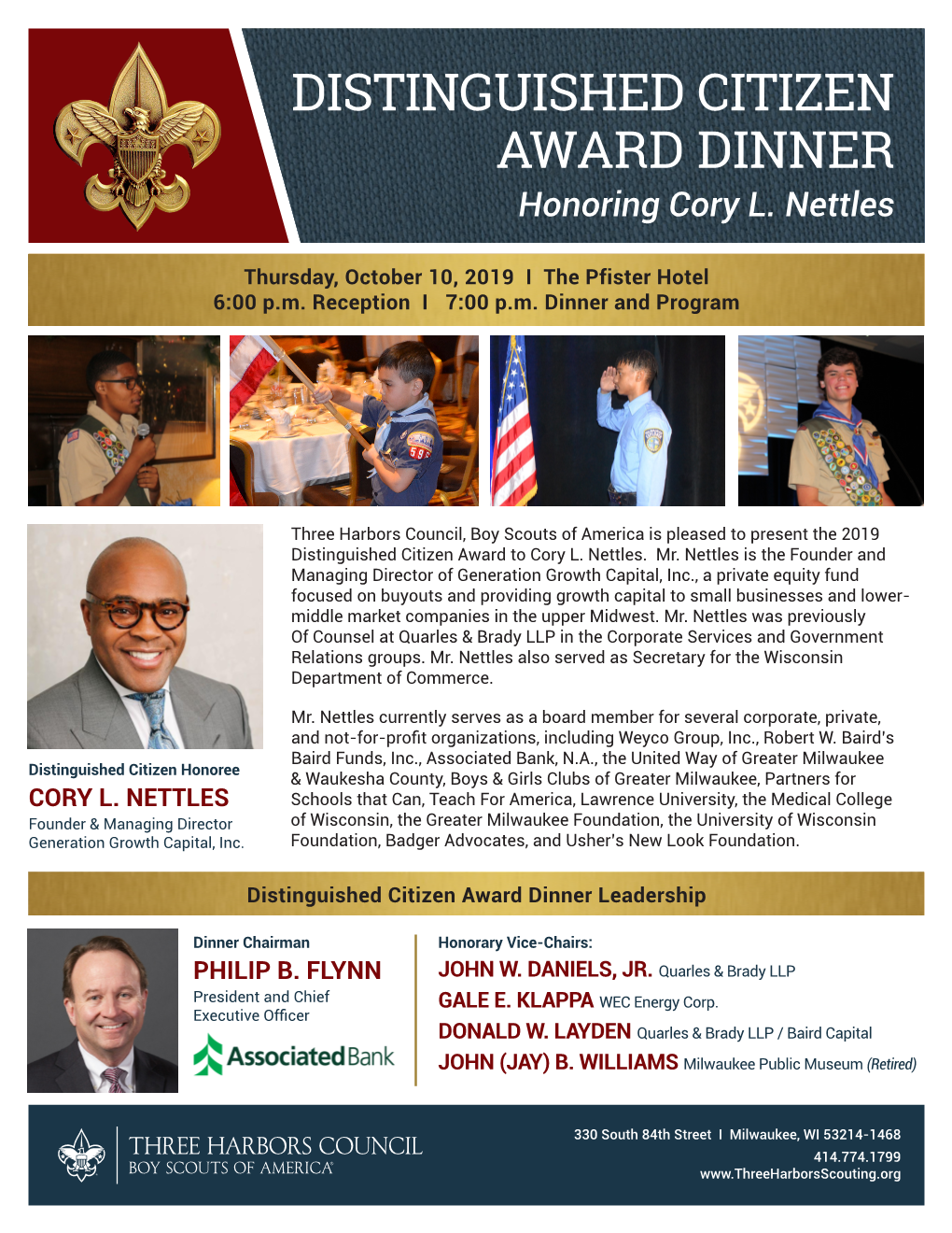 DISTINGUISHED CITIZEN AWARD DINNER Honoring Cory L