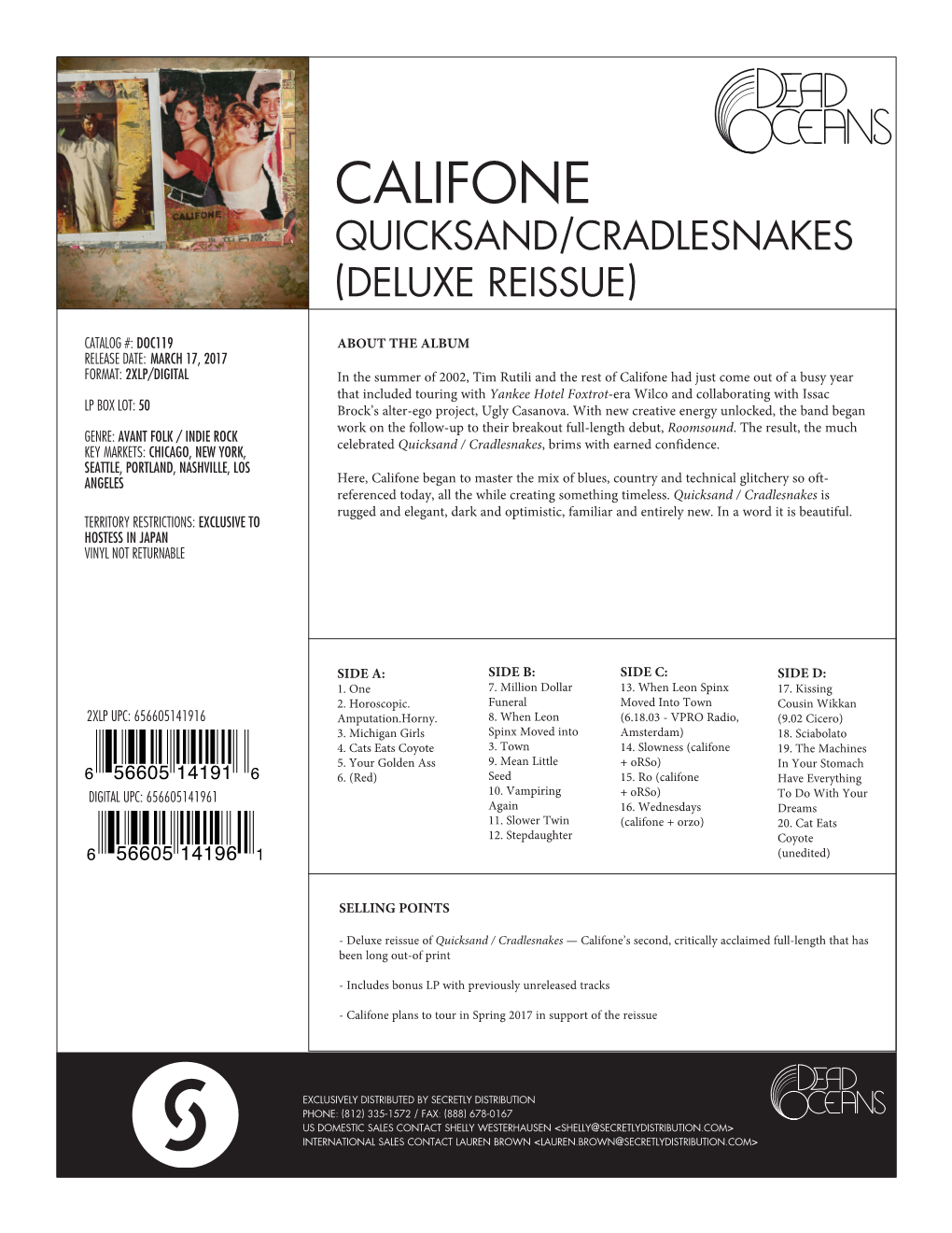 Califone Quicksand/Cradlesnakes (Deluxe Reissue)