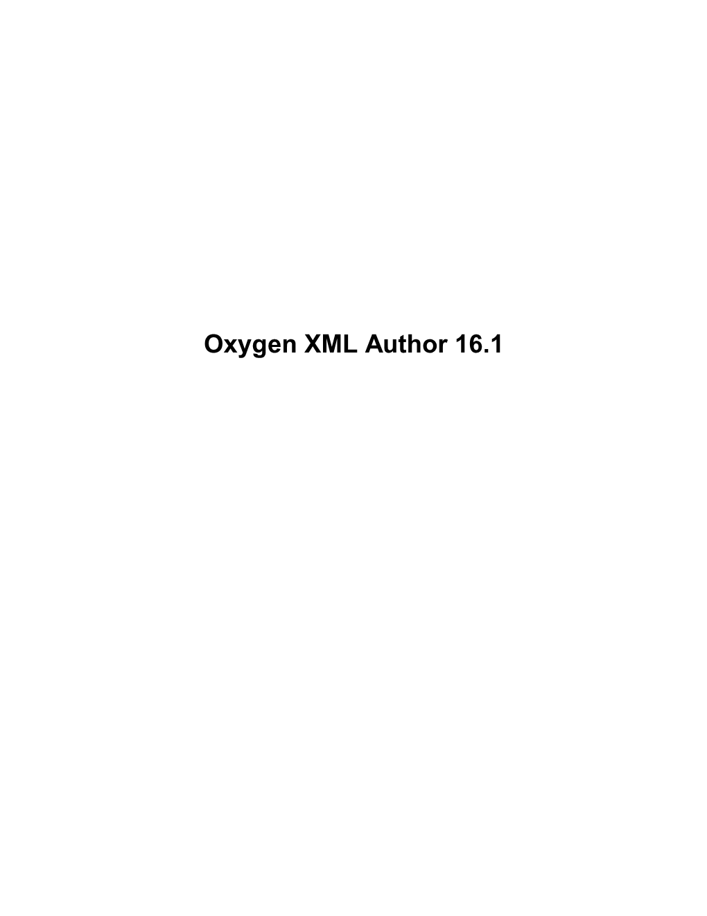 Oxygen XML Author 16.1